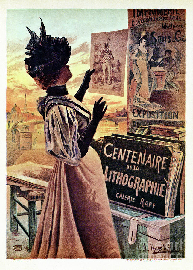 1895 Paris Centennial Of Lithography Drawing