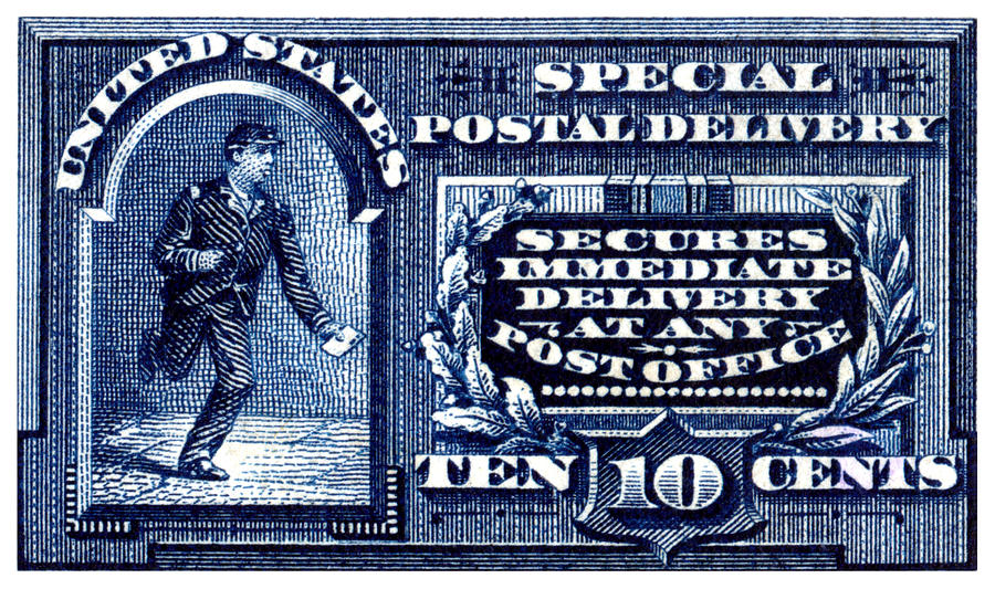 1895 Special Delivery Stamp Painting by Historic Image