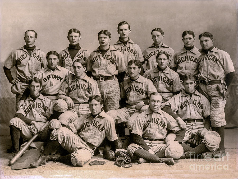 1896 Michigan Baseball Team Photograph by Jon Neidert