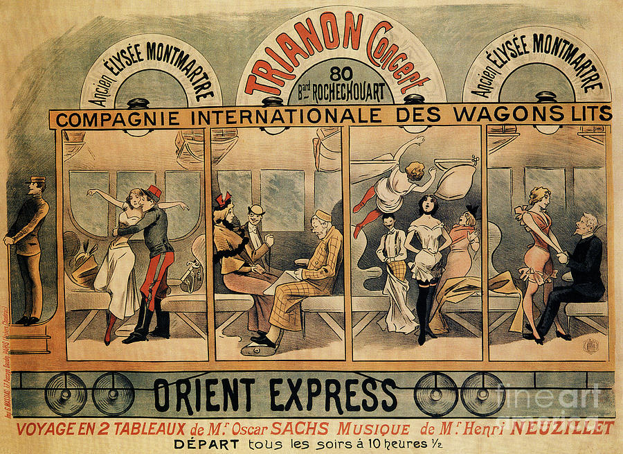 1896 Orient Express musical revue Paris Drawing by Heidi De Leeuw