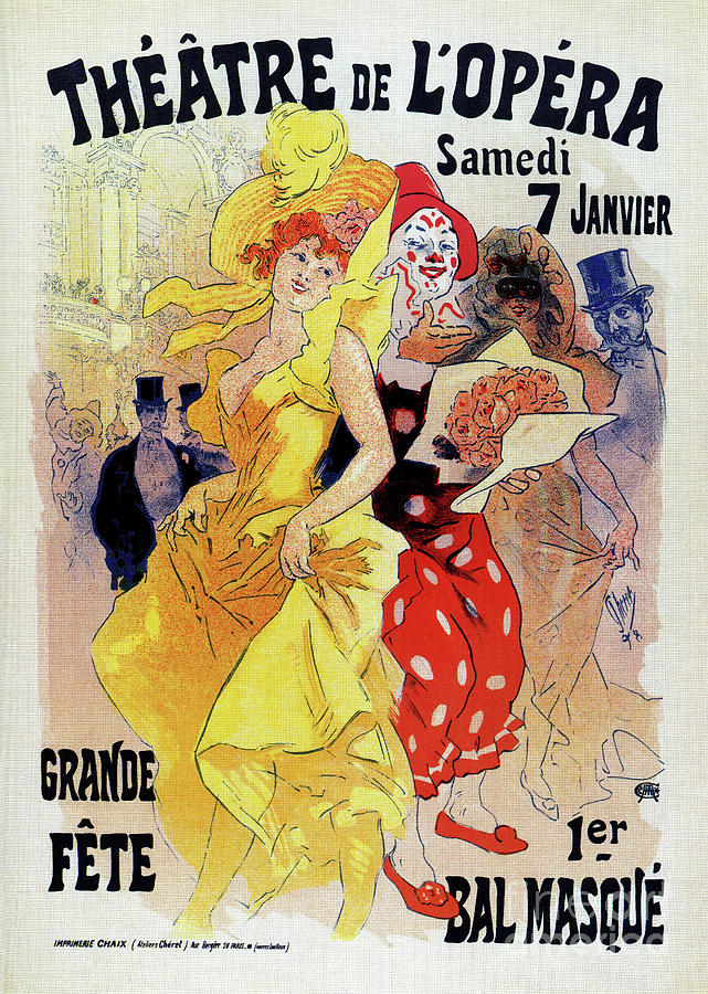 1897 Carnaval Ball Paris Opera Drawing by Heidi De Leeuw