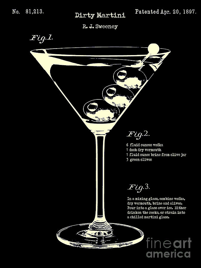 1897 Dirty Martini Patent Photograph by Jon Neidert
