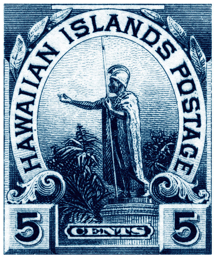 1899 Statue of Kamehameha Stamp Painting by Historic Image