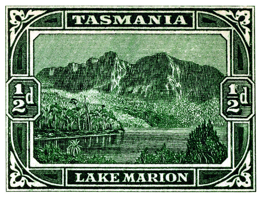 1899 Tasmanian Lake Marion Stamp Painting by Historic Image