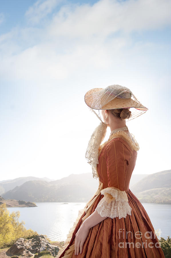 18th Century Georgian Woman Looking At Landscape Photograph by Lee Avison