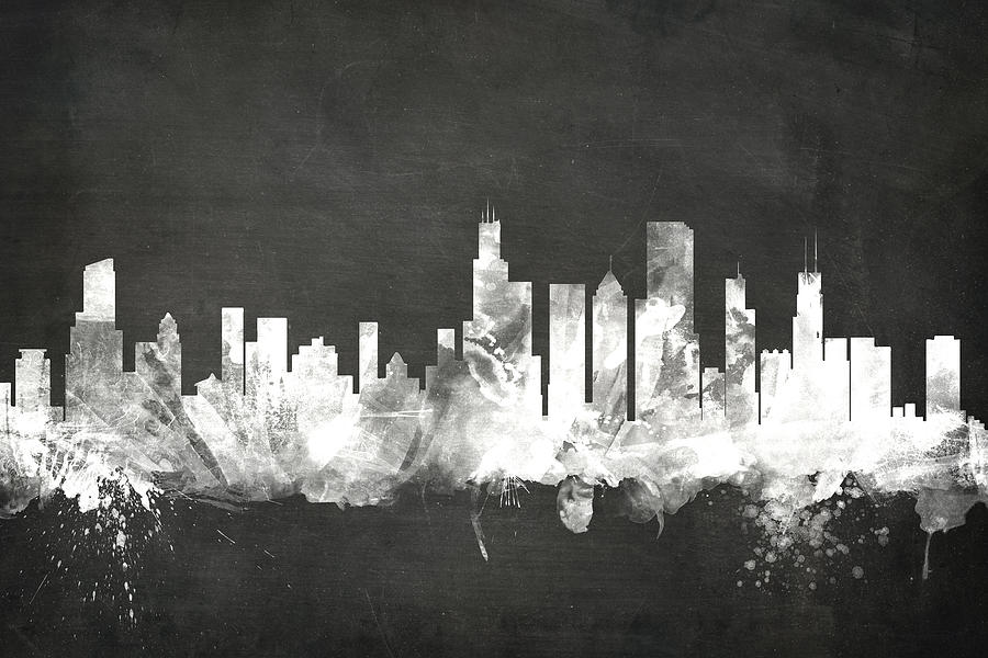 Chicago Illinois Skyline #19 Digital Art by Michael Tompsett