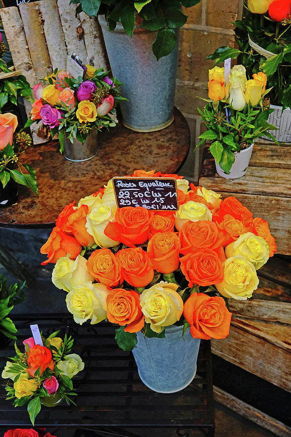 Flower Shop Display In Paris, France #19 Photograph by Rick Rosenshein