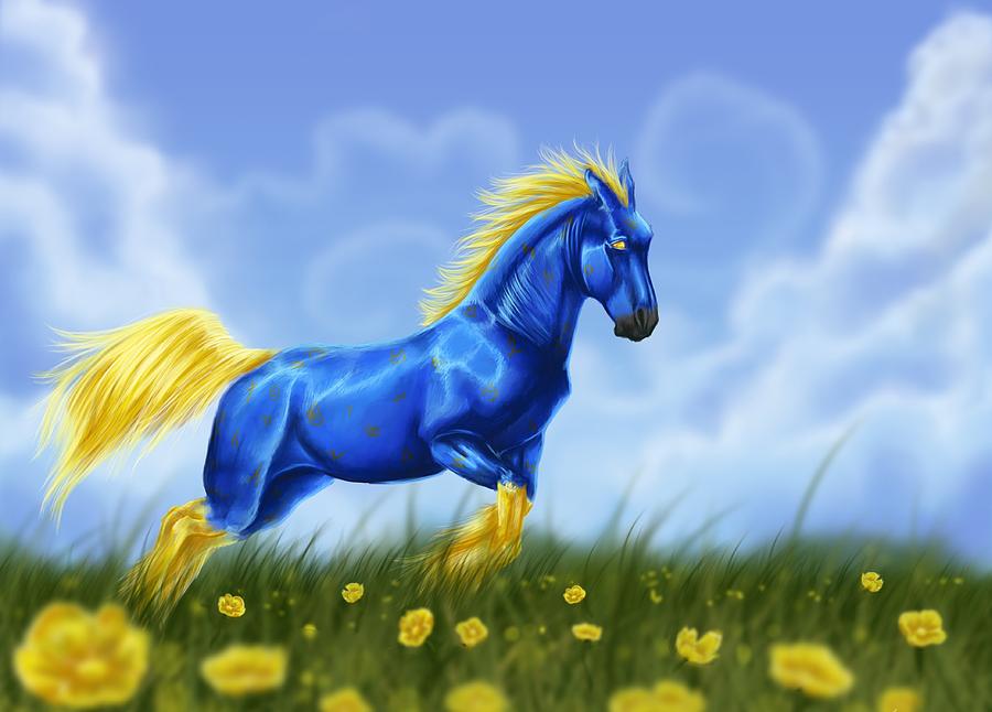 Summer Digital Art - Horse #19 by Super Lovely