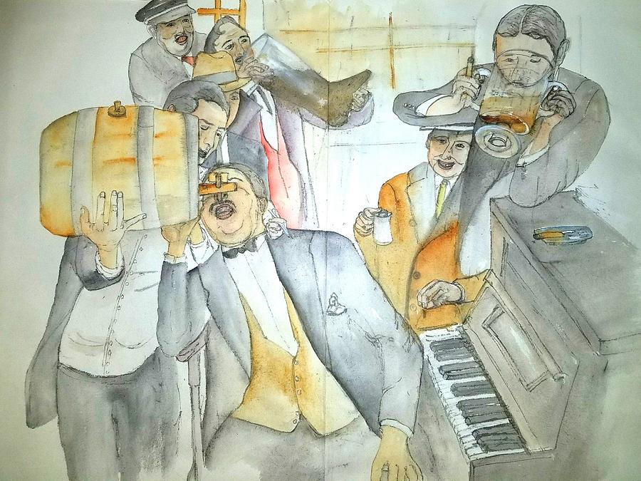Italians  Ellis island  prohibition album #19 Painting by Debbi Saccomanno Chan