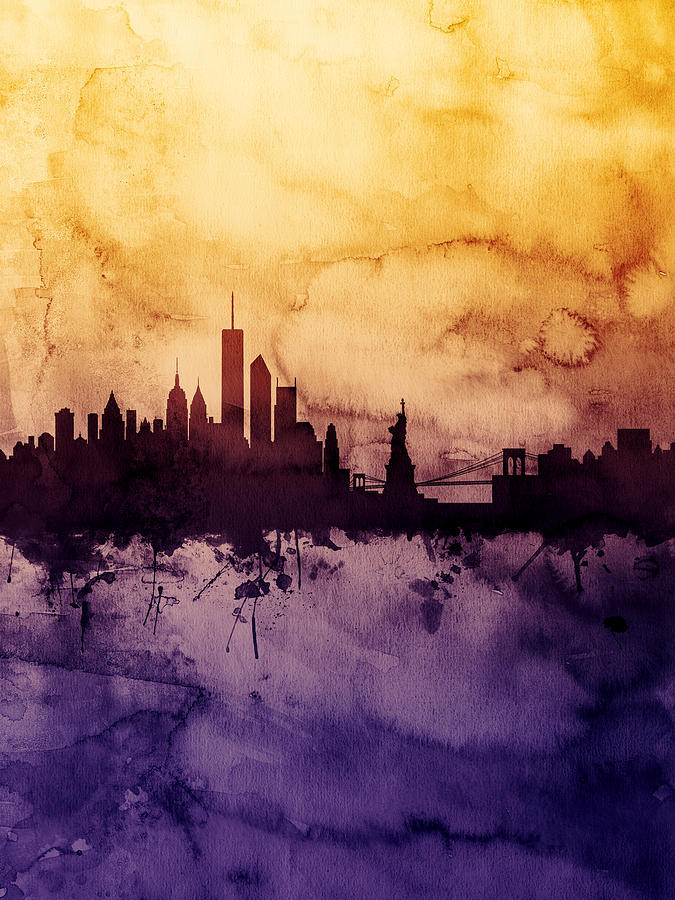 United States Digital Art - New York Skyline #19 by Michael Tompsett