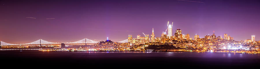 San Francisco California Cityscape Skyline At Night #19 Photograph by Alex Grichenko