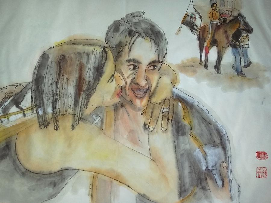Siena and their Palio album #19 Painting by Debbi Saccomanno Chan