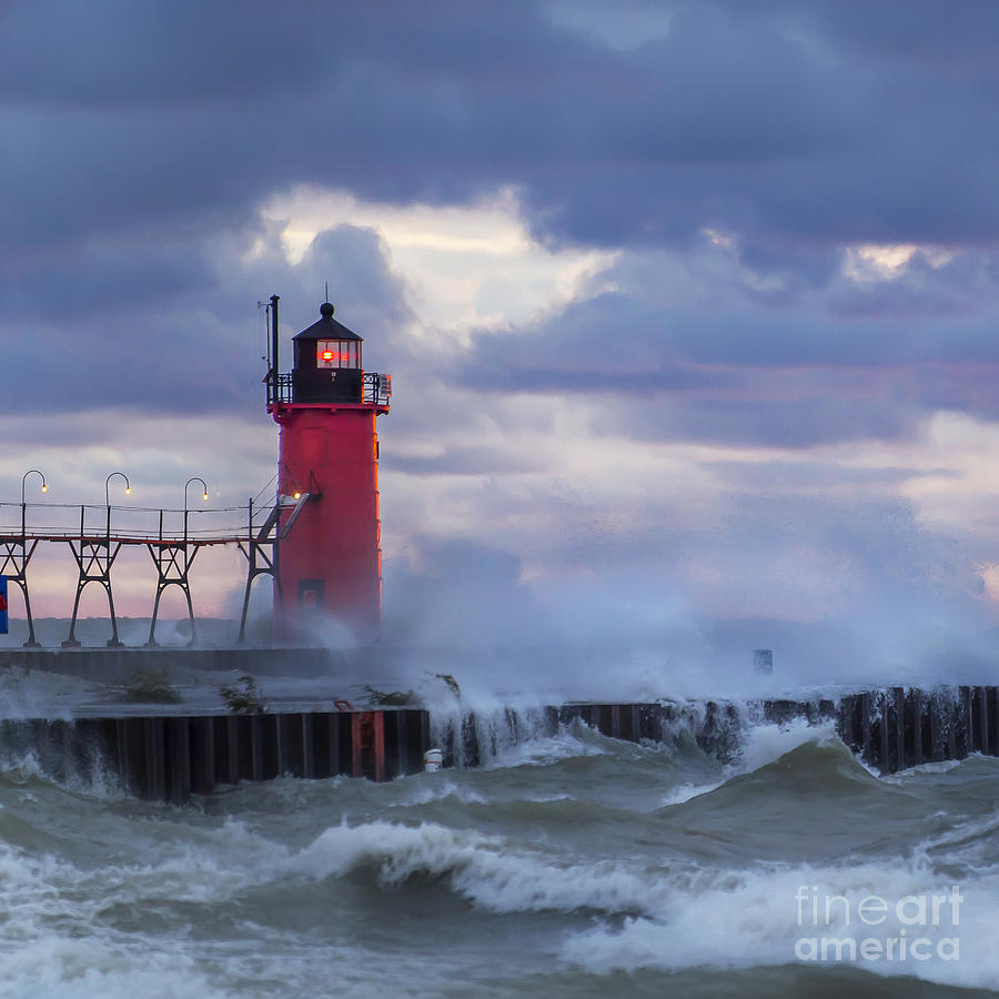 Lighthouse Photograph - Storms at South Haven #19 by Twenty Two North Photography