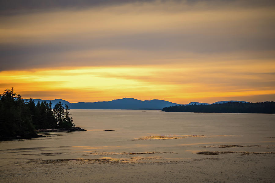 Sunset Over Alaska Fjords On A Cruise Trip Near Ketchikan #19 Photograph by Alex Grichenko