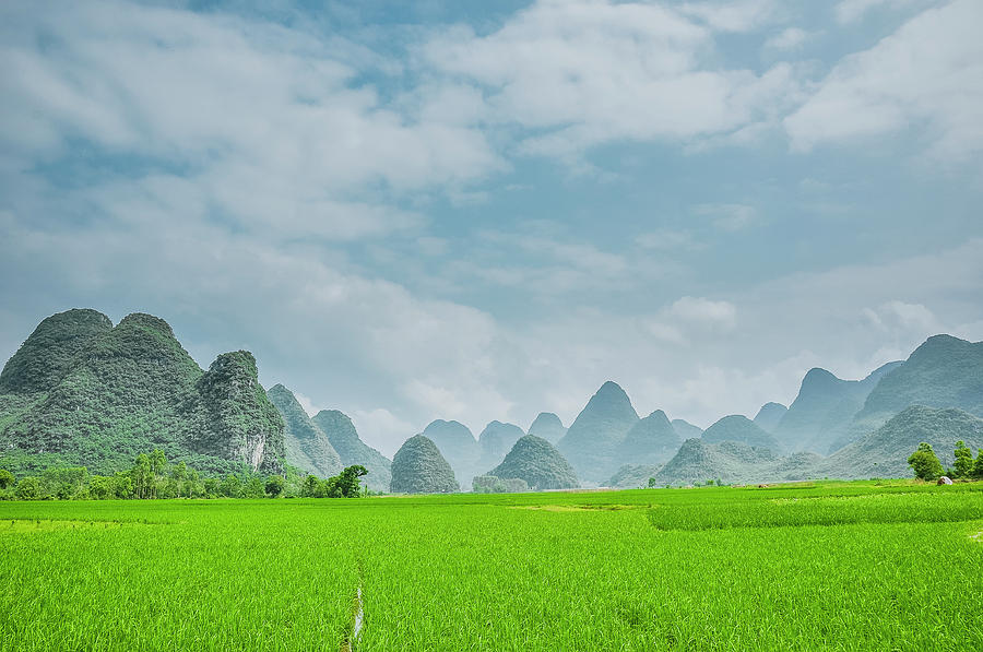 The beautiful karst rural scenery #19 Photograph by Carl Ning
