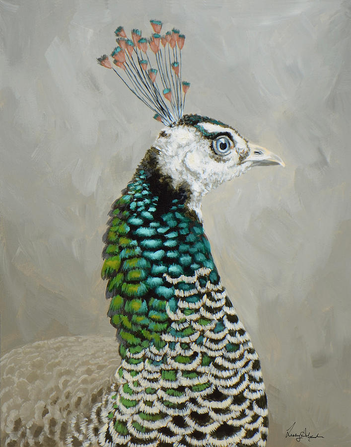 Peacock Painting - Untitled #19 by Lesley Alexander