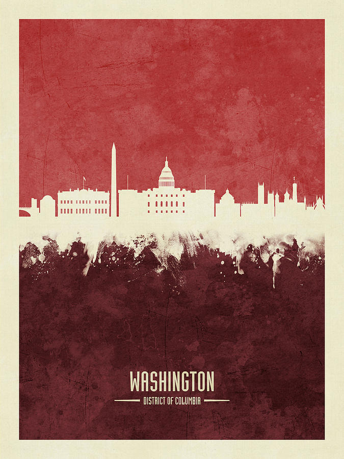 Washington DC Skyline #19 Digital Art by Michael Tompsett