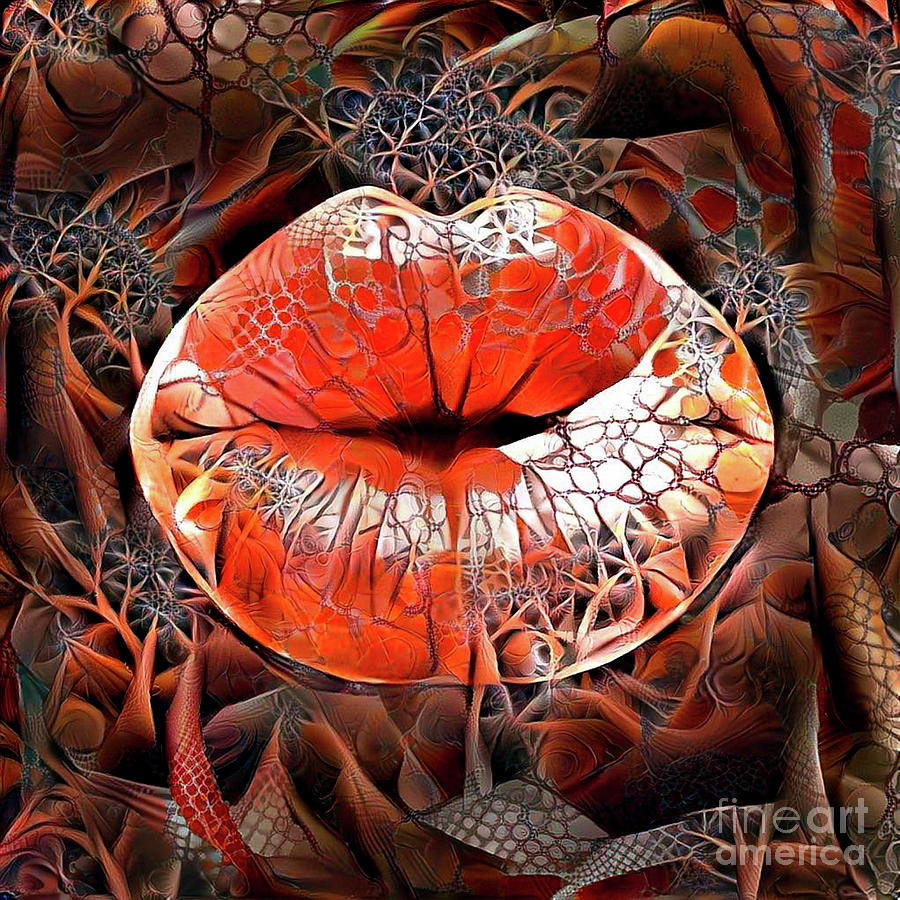 Beauty Digital Art - Kissing Lips #190 by Amy Cicconi