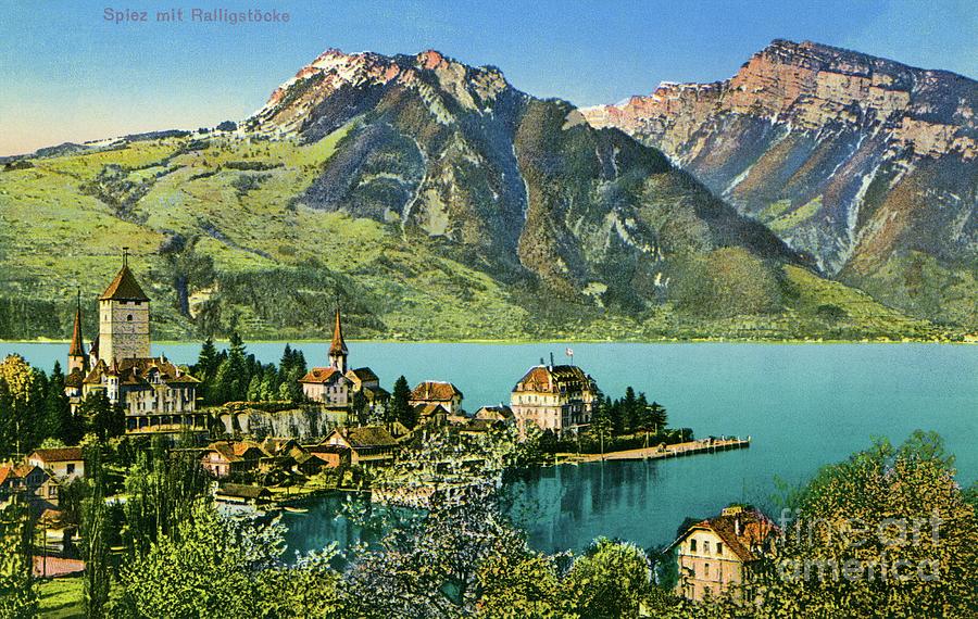 1900s Switzerland Swiss Alps Spiez mit Ralligstoecke Photograph by Heidi De Leeuw
