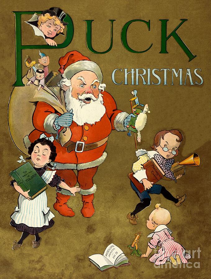 1901 Puck Magazine Christmas issue Santa children Digital Art by Heidi De Leeuw