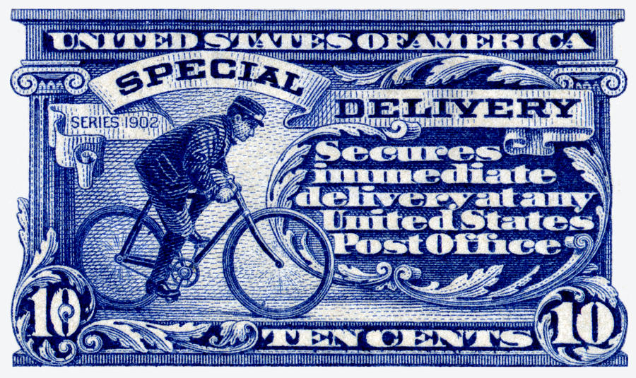 1902 Special Delivery Stamp Painting by Historic Image