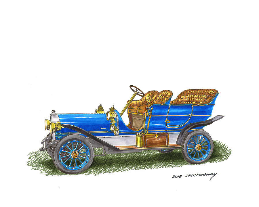Vintage Touring Cars Painting - 1906 Lambert Touring model H by Jack Pumphrey