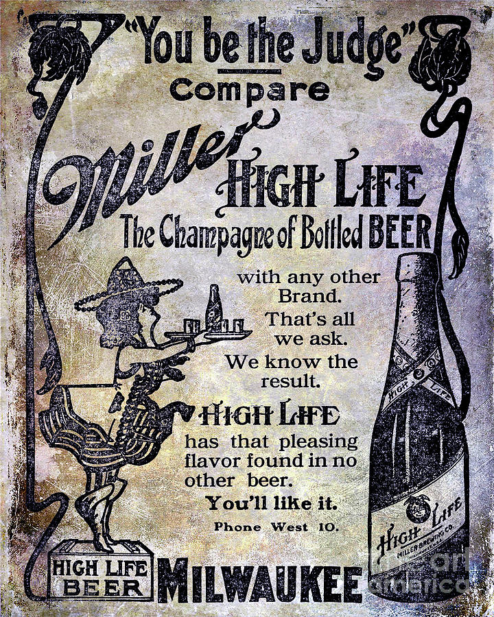 Beer Photograph - 1907 Miller Beer Advertisement by Jon Neidert