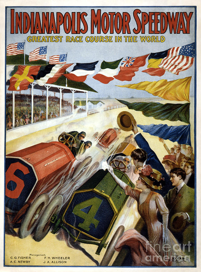 1909 Indy 500 Poster Photograph by Jon Neidert