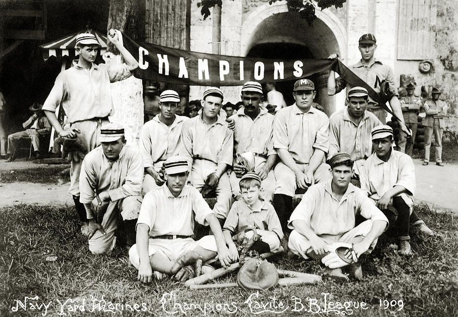  1909 US Marine Baseball Champs #1909 Photograph by Historic Image