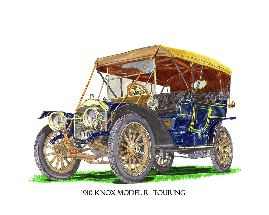 1910 Knox Model R 5 Passenger  Touring Automobile Painting by Jack Pumphrey