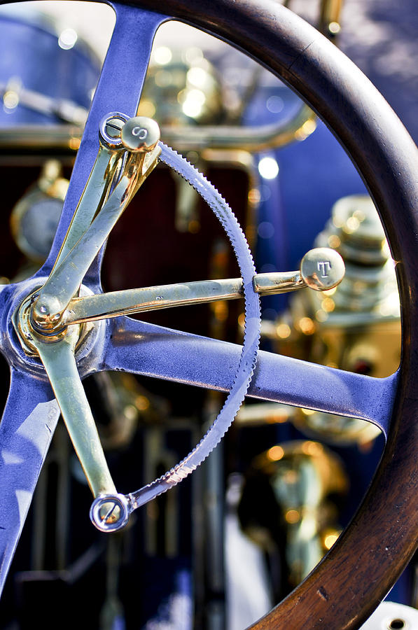 1910 Pope Hartford T Steering Wheel Photograph by Jill Reger