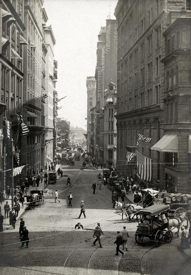 1910 State Street Traffic Boston Photograph by Historic Image