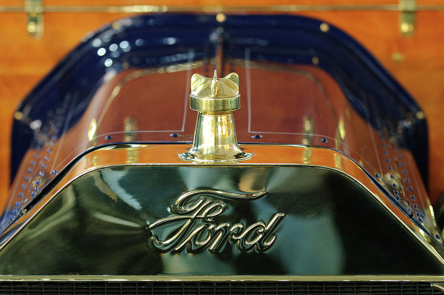 1911 Ford Model T Runabout Hood Ornament Photograph by Jill Reger