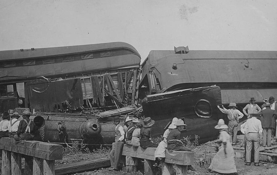 1912 Steam Locomotive Derailment  Photograph by Chicago and North Western Historical Society