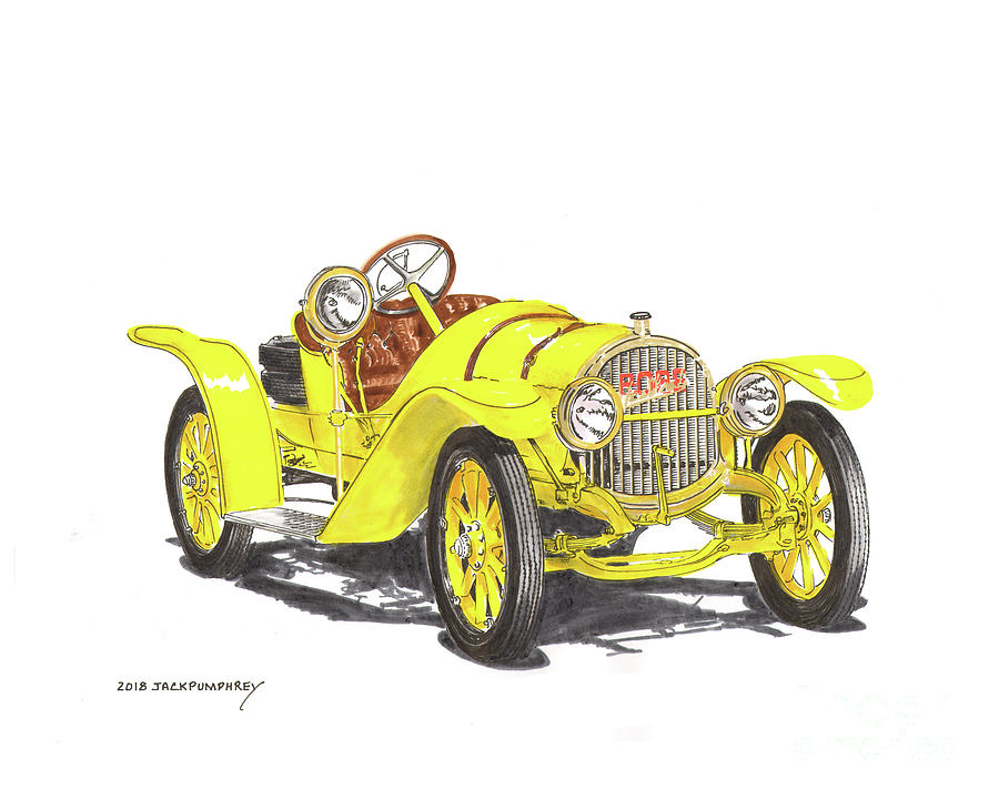 1913 Pope Hartford Roadster Painting by Jack Pumphrey