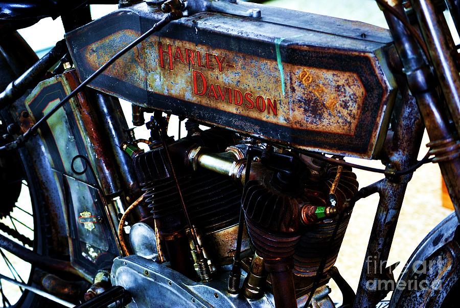 1914 Harley-Davidson motorcycle Photograph by Frank Larkin