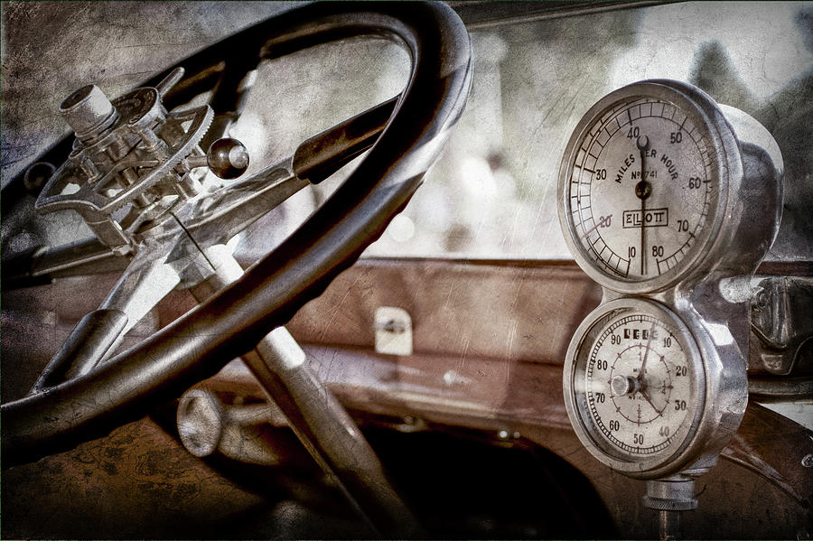 1914 Rolls-Royce 40 50 Silver Ghost Landaulette Steering Wheel -0795ac Photograph by Jill Reger