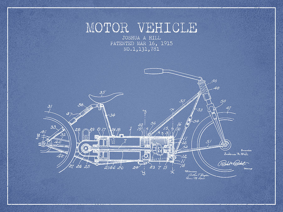 1915 Motor Vehicle Patent - Light Blue Digital Art