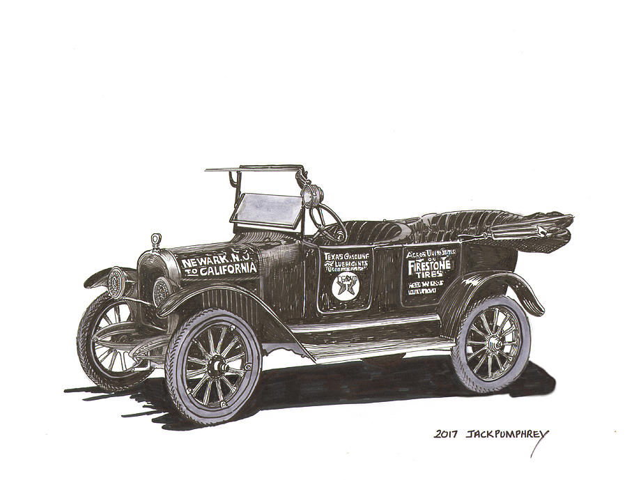  1916 Maxwell Touring Sedan #1916 Drawing by Jack Pumphrey