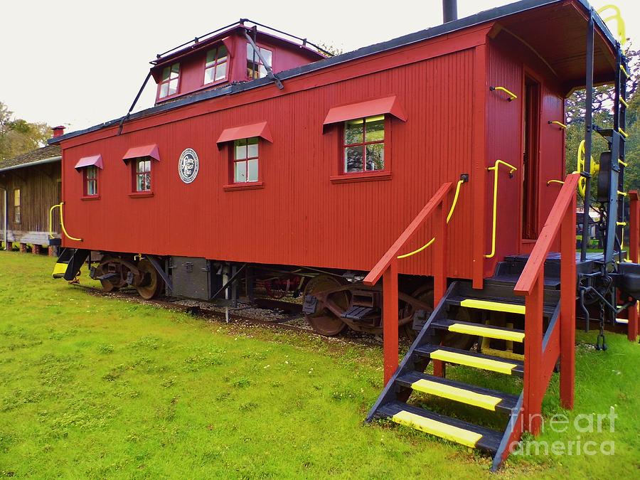 1917 Red Caboose Photograph by D Hackett