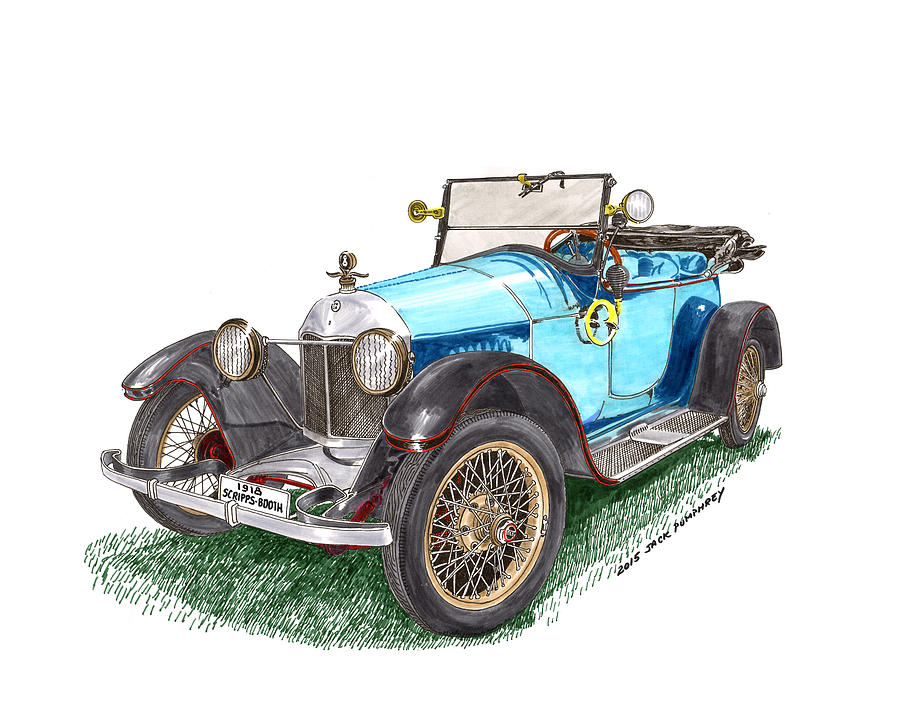 1918 Scripps Booth Model D Roadster Painting by Jack Pumphrey