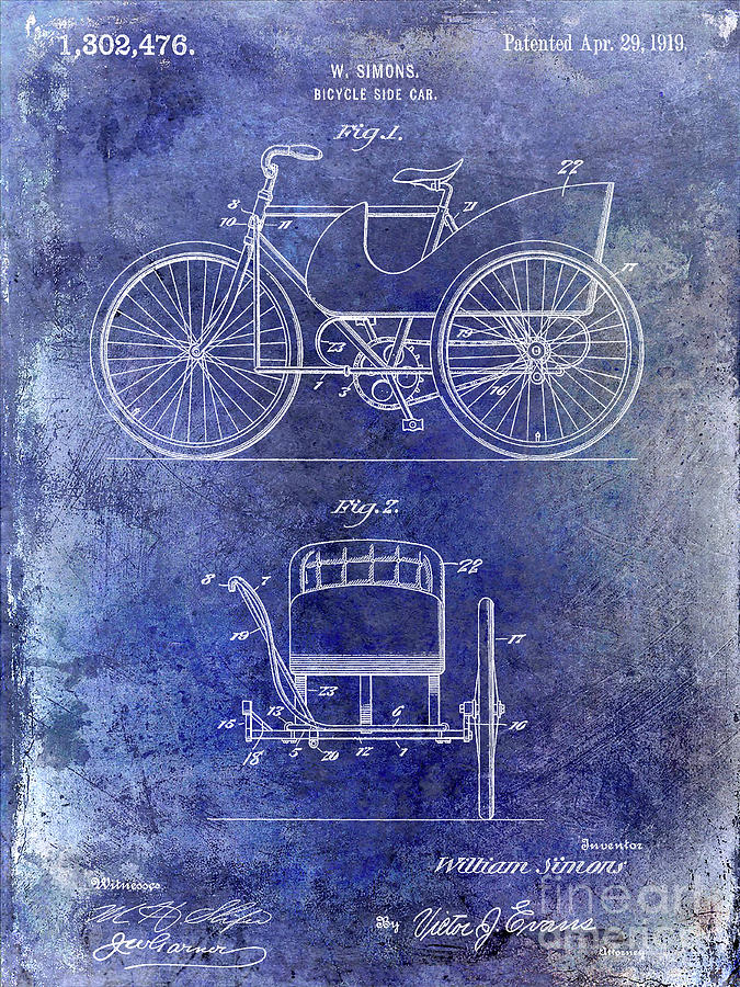 1919 Bicycle Patent Digital Art by Jon Neidert