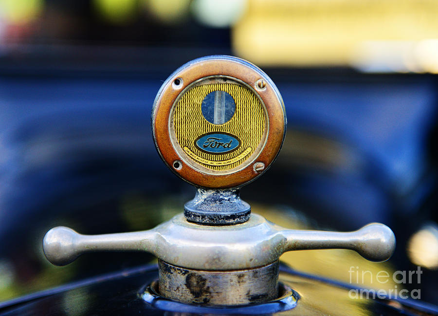 1919 Ford Model T Photograph - 1919 Ford Model T Hood Ornament Original by Paul Ward