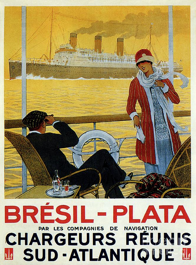 1920s Brazil Plata ocean cruises Digital Art by Heidi De Leeuw