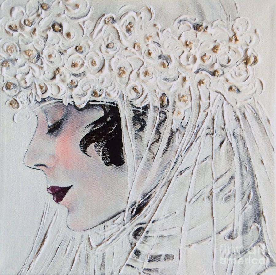 Portrait Painting - 1920s Bride by Barbara Chase