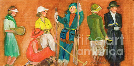 1920s Lady Athletes Painting by Pati Pelz