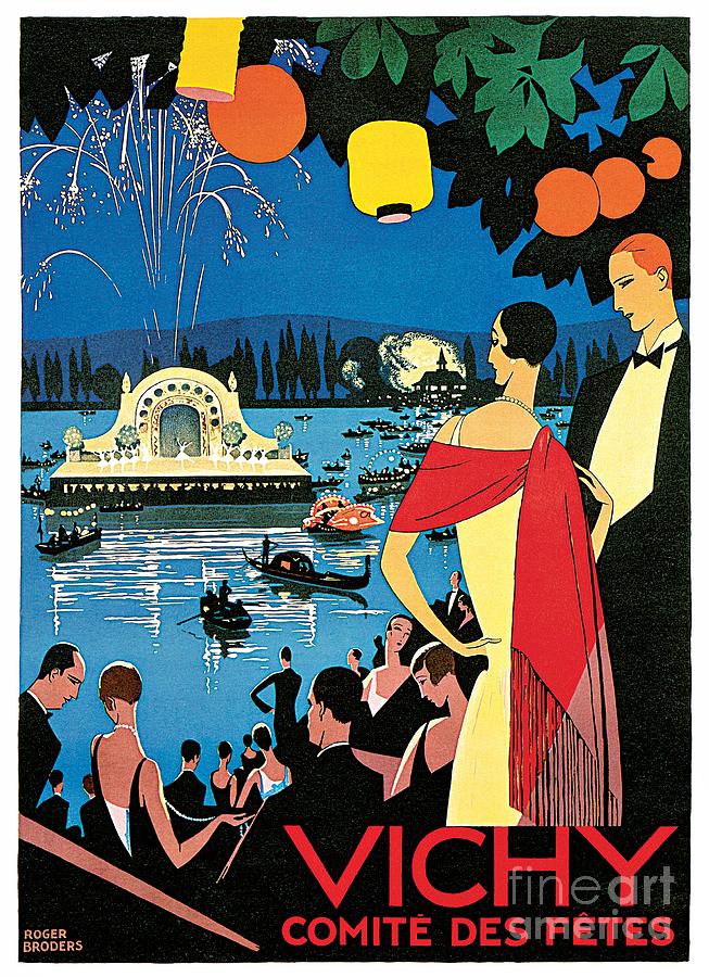 1920s Vichy France high society travel advert Digital Art by Heidi De Leeuw