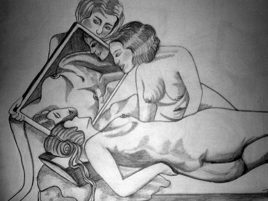Nude Drawing - 1920s WOMEN SERIES 7 by Tammera Malicki-Wong