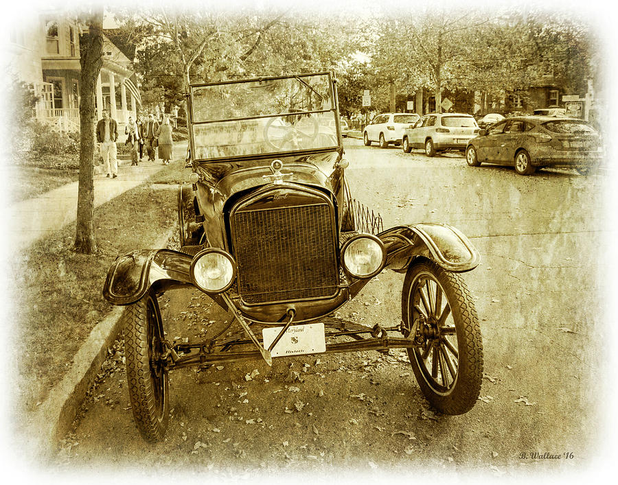 1923 Ford Model T Roadster - Sepia Photograph by Brian Wallace
