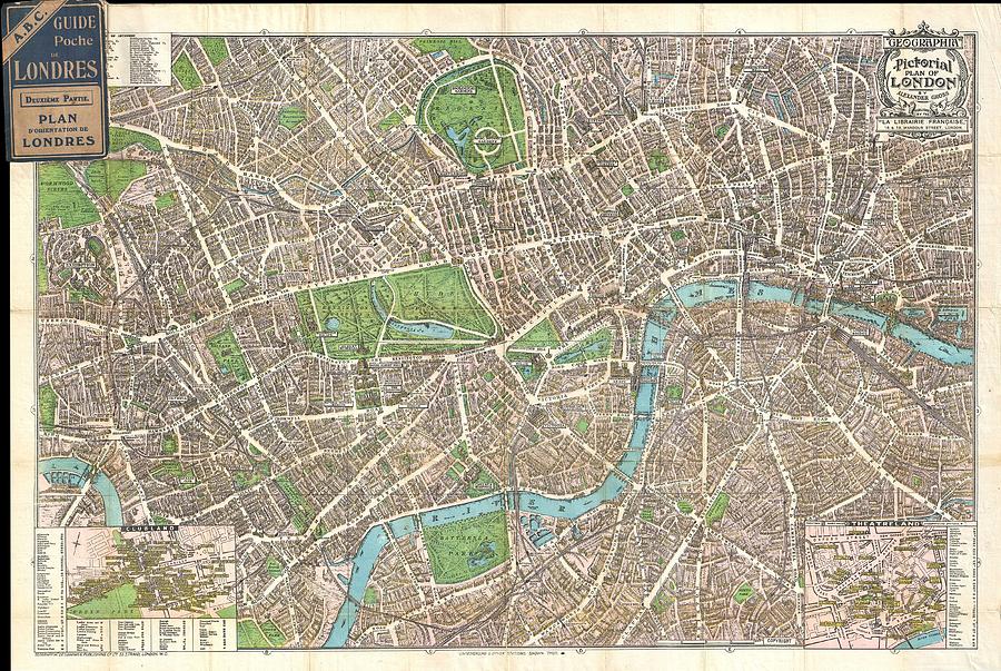 1924 Geographia Pictorial Map of London England  Photograph by Paul Fearn